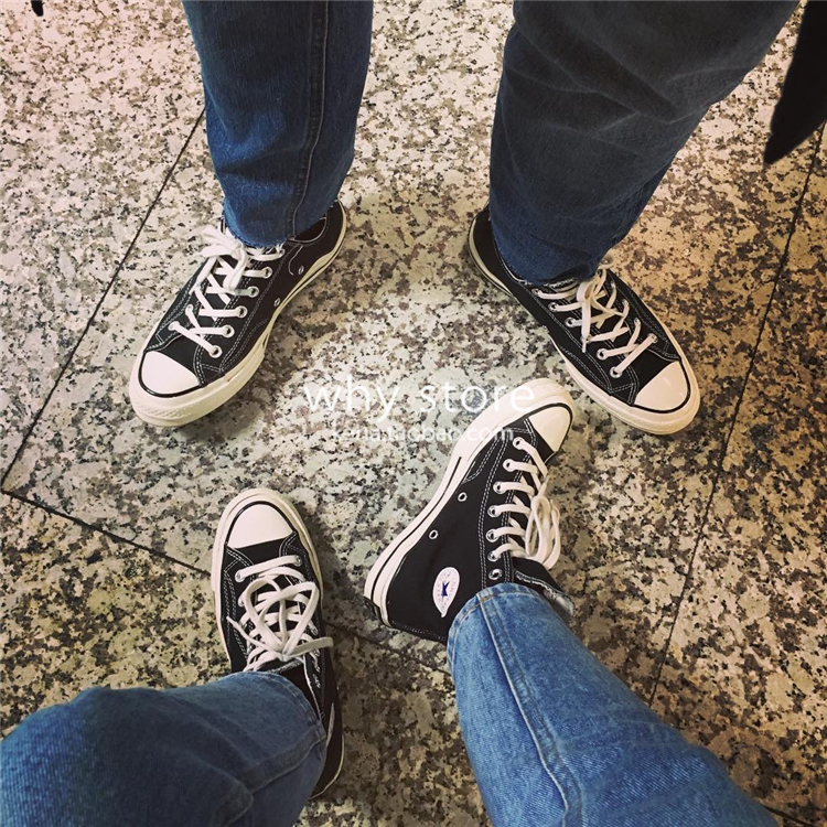 Converse converse1970s Giày cao gót màu đen và thấp nam tiêu chuẩn Samsung 144757C 162050C - Plimsolls shop giày thể thao nam