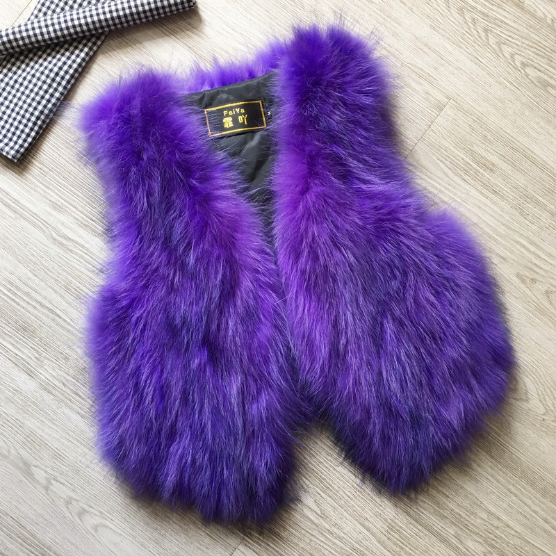 Fox Fur Vest for Women, Short Style, Slimming, Real Raccoon Fur Vest, Autumn and Winter Vest, Off-Season Clearance