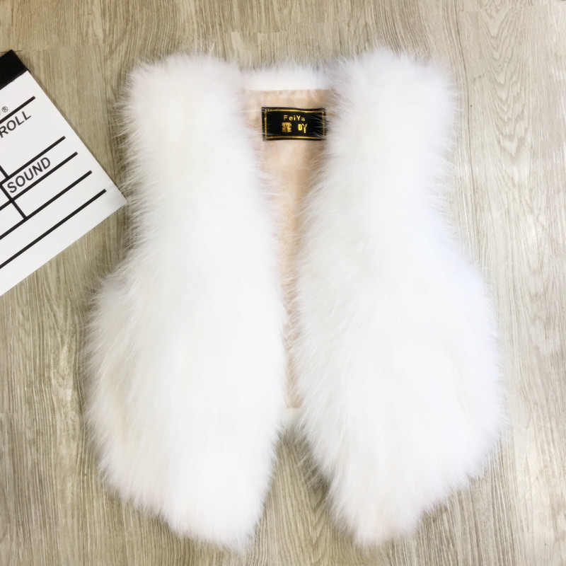 Fashionable Slim-Fit Fox Fur Vest Short V-Neck Raccoon Fur Integrated Warm Coat Women's Vest