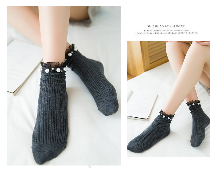 Vớ Nhật Bản nữ cá tính đinh tán trong vớ ren ren dễ thương Phiên bản Hàn Quốc chất đống vớ công chúa cô gái vớ - Bít tất nữ vớ đẹp