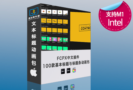 fcpx全中文版本 100套基础标题与标题条模板动画包 支持M1 M2 M3