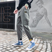 Overalls mens loose sports quick-drying cotton thin fashion brand Korean version of the trend foot casual ankle-length pants mens autumn