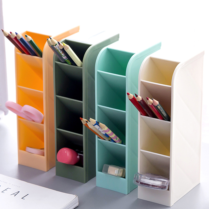 Diagonal insert pen holder creative fashion stationery Nordic transparent pen holder small fresh multi-function tabletop ornament storage box