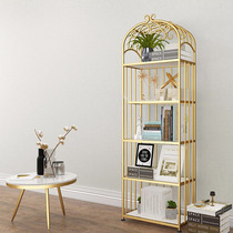 Nordic simple entrance cabinet Wrought iron birdcage shelf Modern golden birdcage shelf Restaurant multi-layer shelf
