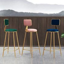 Spot Nordic net red bar chair Simple modern fashion bar chair backrest high stool Gold bar chair