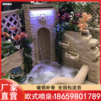 Eurostyle Large Villa Courtyard Cycle Flowing Water Landscape Design Outdoor Balcony Corner Pool Fountain Floor Pendulum