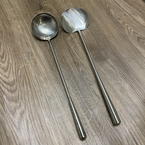 Stir-fry spoon Household chef special stir-fry spoon Long handle soup spoon thickened stir-fry spoon Hand spoon Stainless steel dish spoon Solid