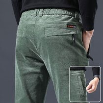 Autumn corduroy long pants mens casual pants 2020 new autumn and winter side zipper Joker stripies