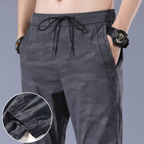 Camouflage casual pants summer handsome thin sweatpants loose straight Harlan nine-split leg pants teenagers