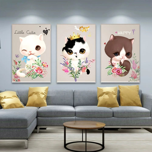 2021 Новая 5D Diamond Painting Living Room Полная бриллиантовая мультфильм Cat Triple Crystal Cross Strack Strame слегка наклейка