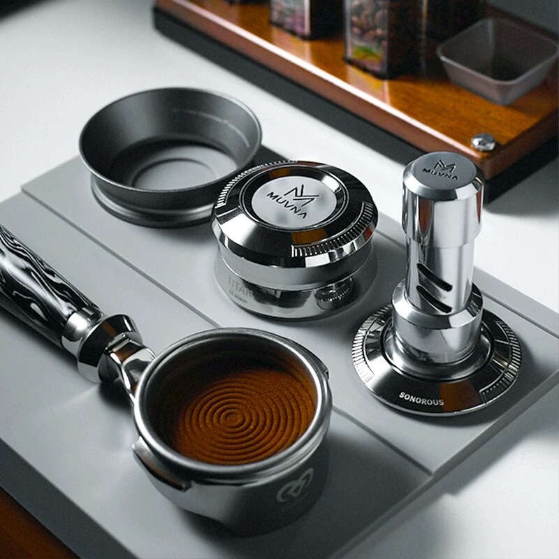 Muvna Titan Coffee Powder Distributor Adjustable Constant Pressure Impact Tamper 58mm