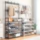 Shoe rack coat rack one-piece floor-to-ceiling multi-layer simple shoe and hat rack home entrance dormitory rental room storage shelf