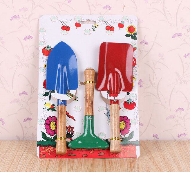 Gardening tool set Shovel rake iron rowan 3-piece set Beach toys Raise flowers grow vegetables direct sales
