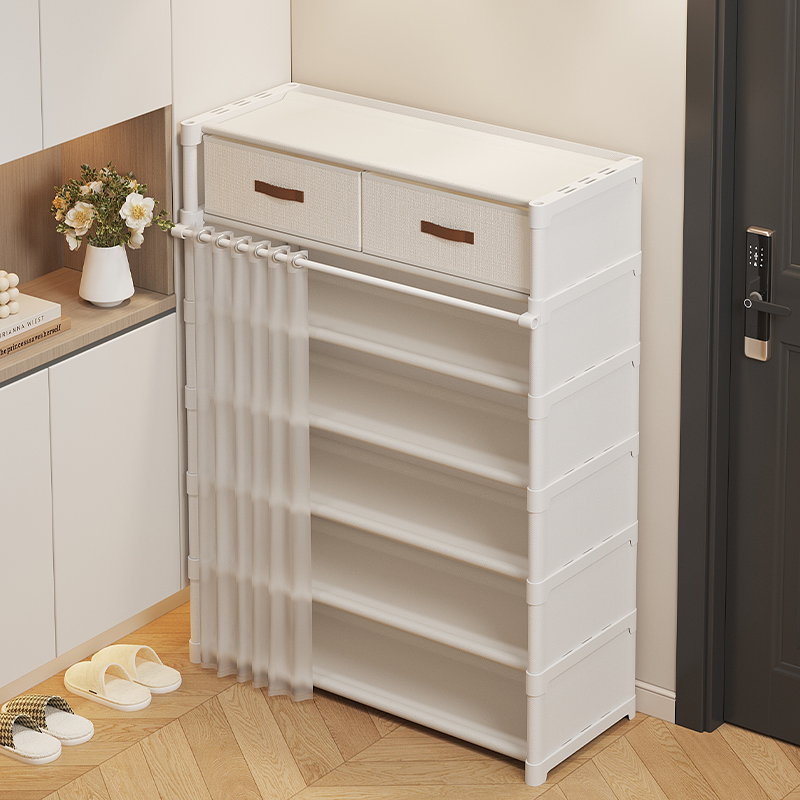Dust-proof! Large capacity shoe rack with drawer