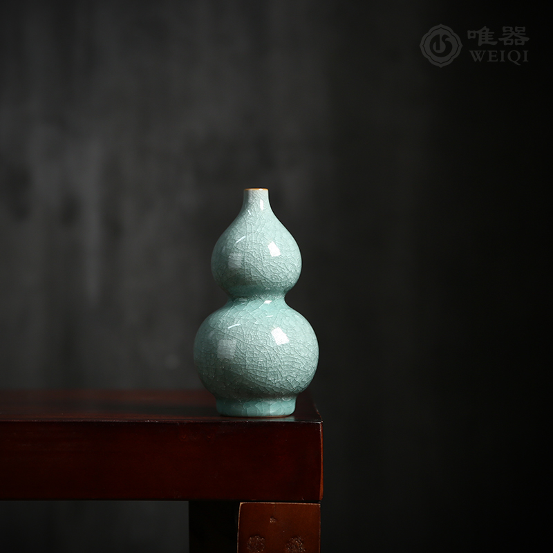 Master Ye Xiaochu pure hand flower ceramic ceramic in the home living room fitting vase of the Kou kiln ice crack hoist bottle