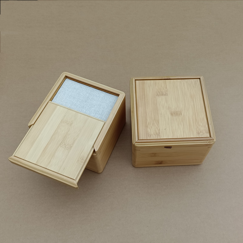 High-grade bamboo purple sand teapot packaging box one pot two cups four cups gift box rectangular small wooden storage box customization