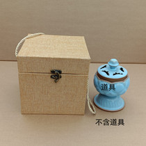 Hot selling square linen brocade box purple sand beam pot packaging tea can box pen holder box wine bottle storage box customization
