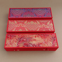 Rectangular wedding book box high-end calligraphy and painting scroll packaging box gift box cloud brocade red brocade box empty box customization