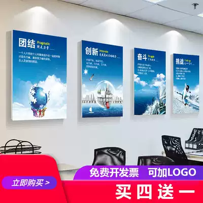 Office decoration painting company Cultural Wall exhibition board meeting room inspirational slogan corridor mural corporate culture hanging painting