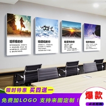  Office decoration painting Company corporate culture wall painting meeting room corridor workshop background inspirational slogan mural