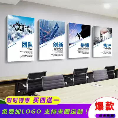 Company decorative painting office hanging painting corridor inspirational slogan corporate cultural wall conference room inspirational frameless painting