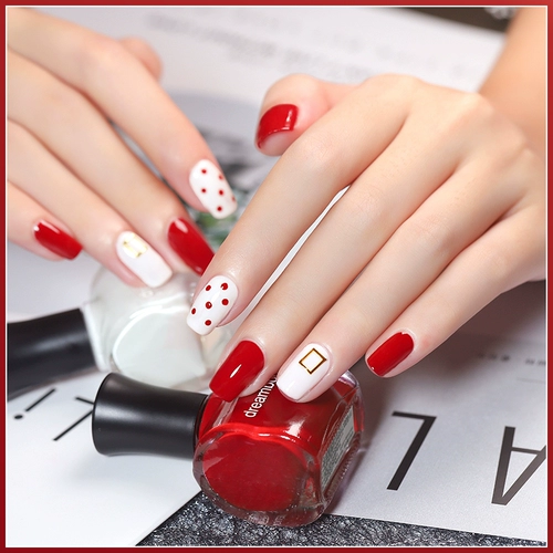 Красный лак для ногтей, без сушки в лампе, быстрое высыхание, долговременный эффект, коллекция 2023