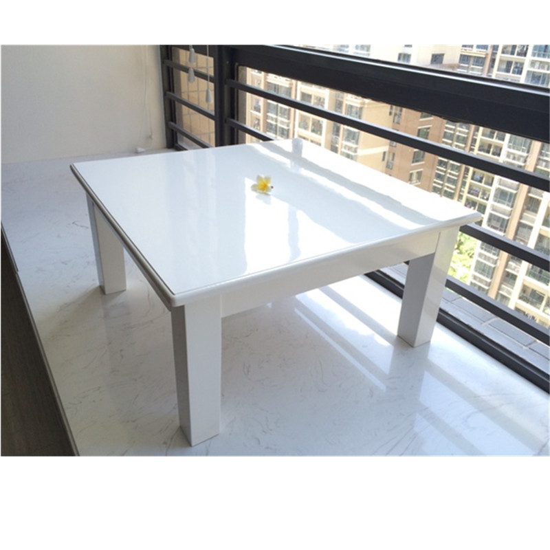 White solid wood and chamber tatami tea table day style terrace short table pit table Zen with balcony floating window small tea table baking varnish