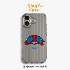 Supreme case — Superman Grey Ribbed Red Blue Hero Design Phone Case for iPhone 17, 16, 15, 14, 13 and 12