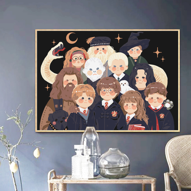 Digital Oil Painting Diy Cartoon Character Original Hand-painted Filling Harry Potter Cartoon Oil Color painted decorative painting