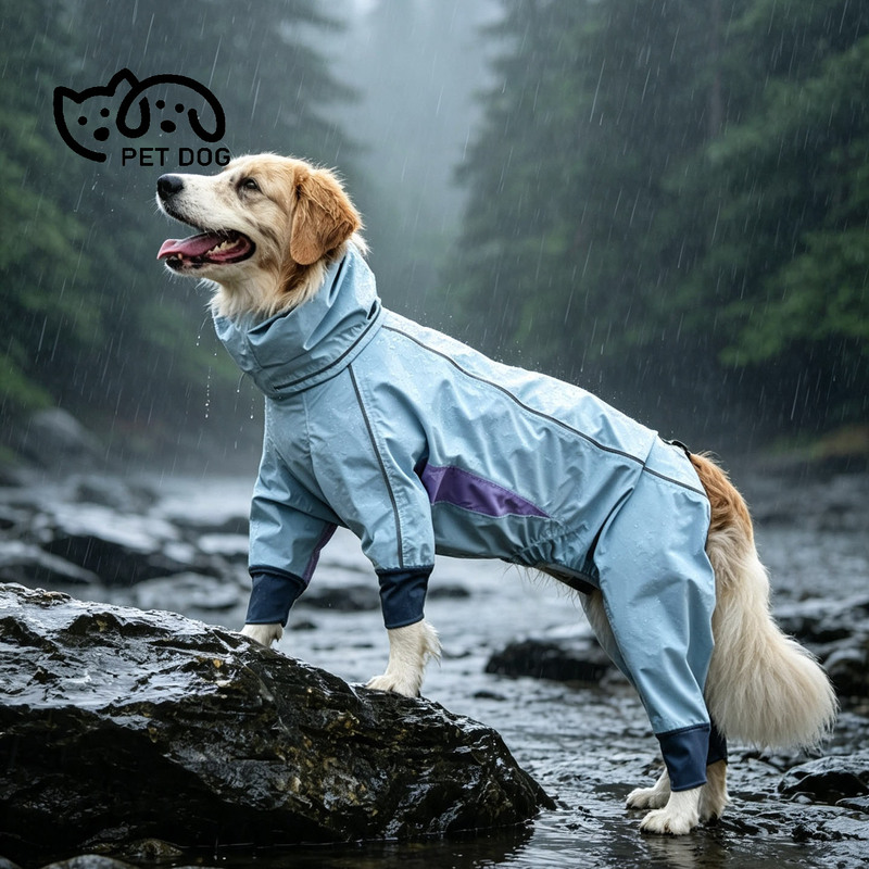 An Ning's Dog Raincoat, Four-Legged Waterproof Full-Cover Jacket, Suitable for Golden Retrievers, Border Collies, Small to Medium-Sized Dogs, and Large Dogs in Rainy Weather An Ning's Dog Raincoat, Four-Legged Waterproof Full-Cover Jacket, Suitable for Golden Retrievers, Border Collies, Small to Medium-Sized Dogs, and Large Dogs in Rainy Weather