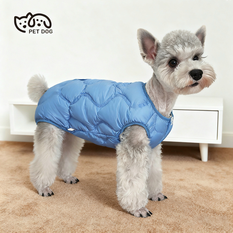 White Duck down Pet Dog down Jacket Vest for Small Dogs, Autumn and Winter Teddy Cat Puppy Clothes, Four-Legged Belly-Covering