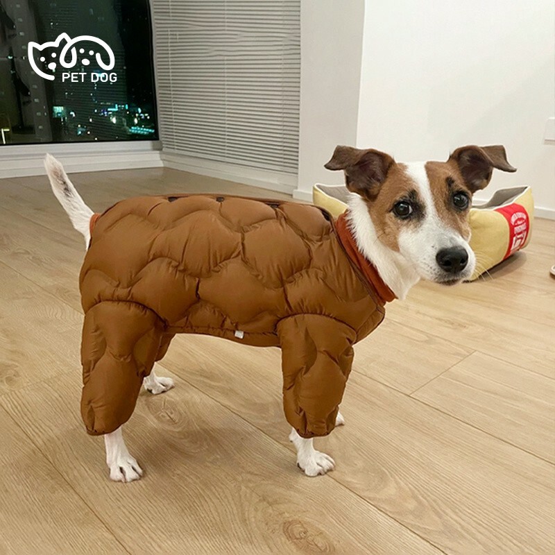 Authentic White Duck down Pet Teddy Dog Winter Warm down Jacket Small Dog Belly-Covering Clothing Puppy Four-Legged Outfit