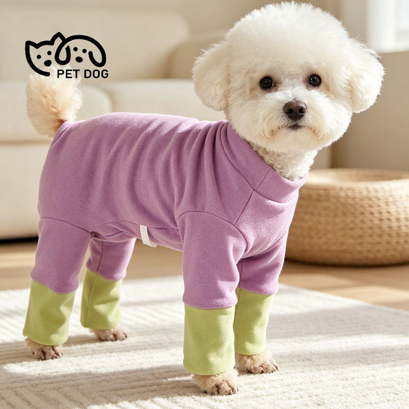[Aning's Home] Dog Clothes 2026 New Autumn De Velvet Warm Four-Legged Outfit Teddy Puppy Clothes Covering the Belly