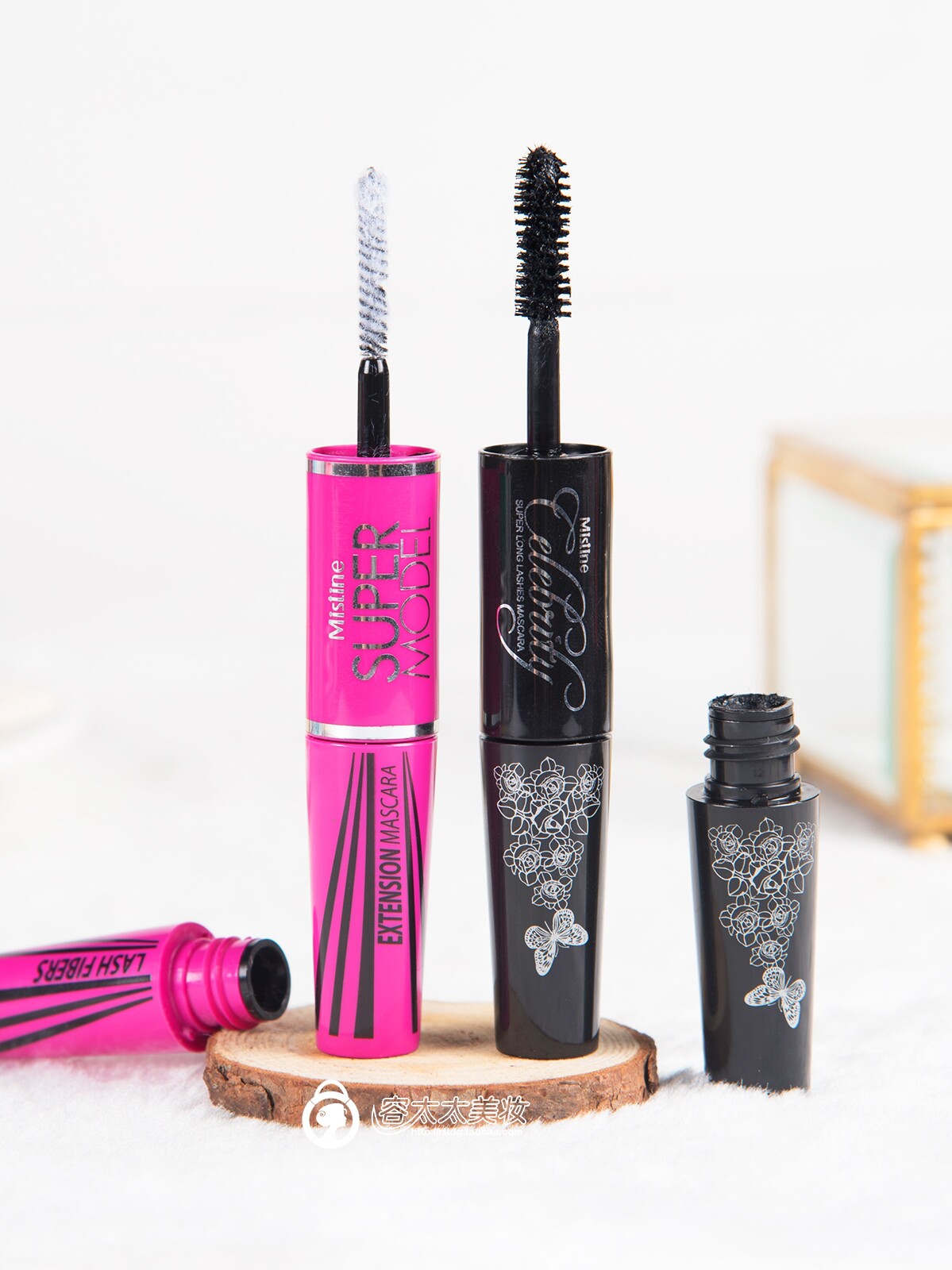 Mrs Yung beauty Thailand mistine 4d mascara double head long thick waterproof curl not easy to smudge