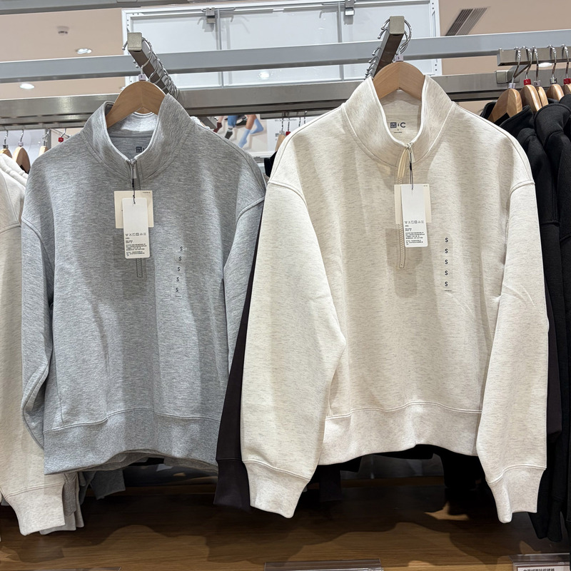 Uniqlo Women's and Men's Clothing 491119 Half-Zip Sweatshirt Collaboration Style/Sweatshirt