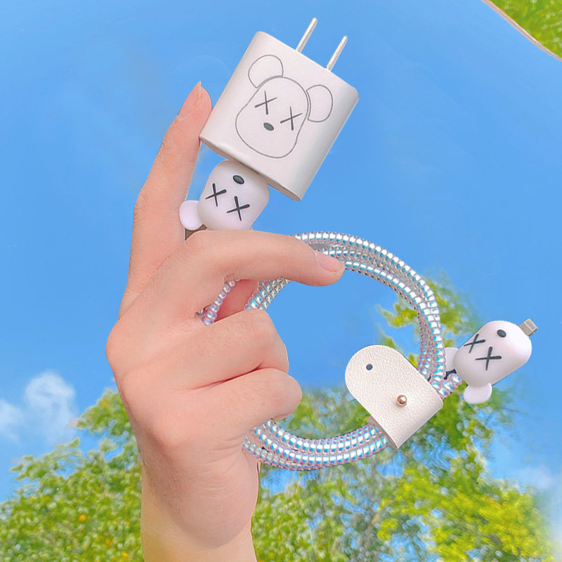 Apple 12 data cable protective cover is suitable for iphpne12pro mobile phone charger sticker 20W storage bag