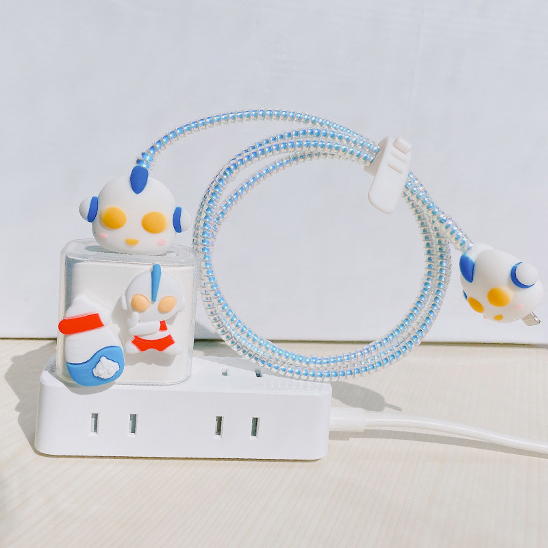 Apply Apple 13 data line protective sleeve 20W charger transparent protection shell machine cat iphone12proiPad8