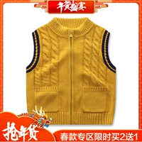 Áo len cho bé thu đông cho bé trai và bé gái có khóa kéo áo vest trẻ em bên trong áo đan len mới 2018 áo gile cho bé lịch lãm đáng yêu