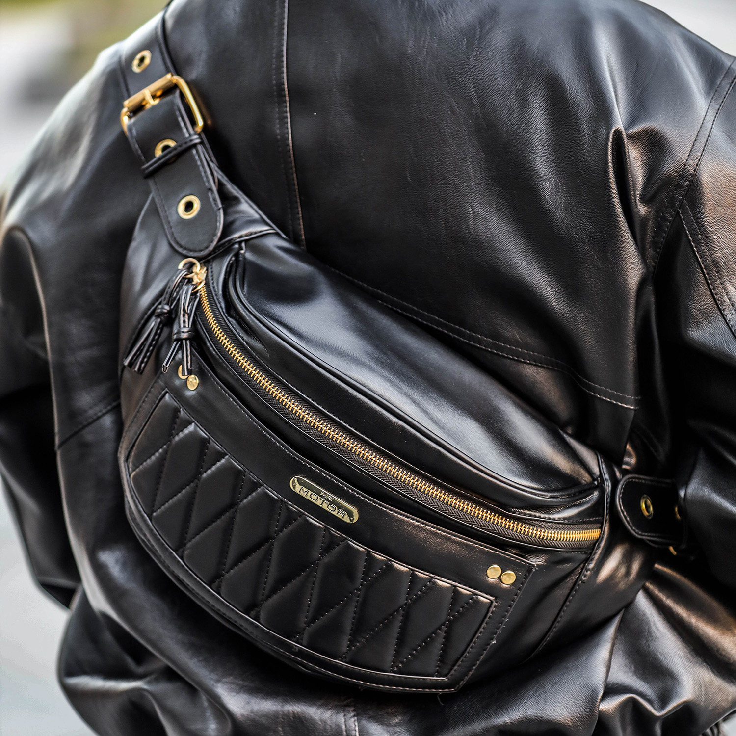 Retro locomotive chest bag Amei click Harley motorcycle satchel dumplings purse (large hemp flower) MR MOTOR-Taobao