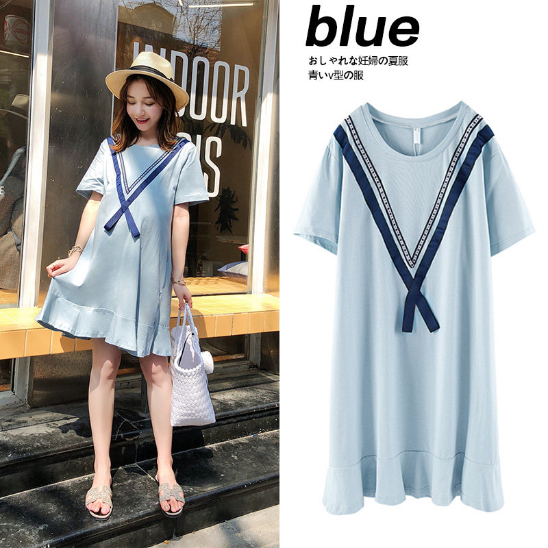 Maternity dress summer t-shirt skirt thin style nursing 2021 new maternity summer suit summer top