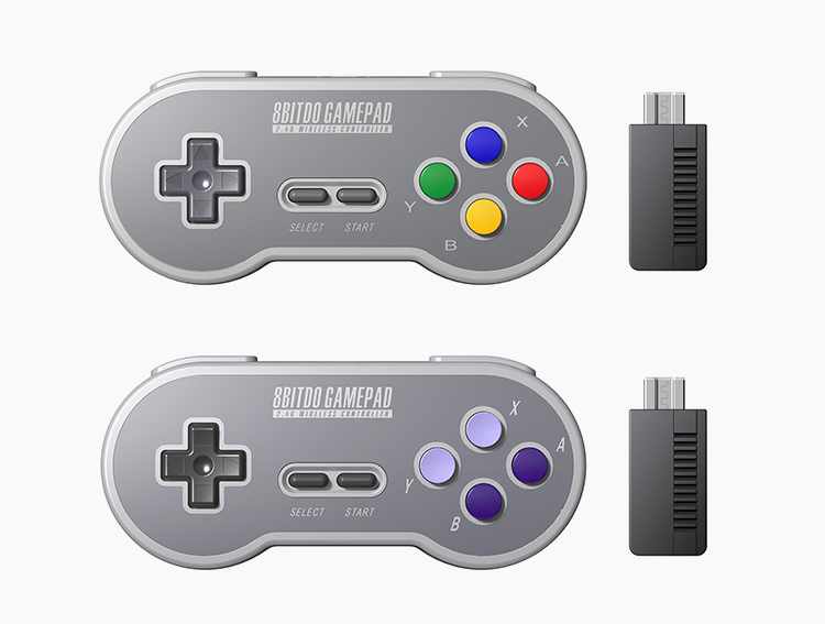 8 Bitdo tám chỗ ngồi SF30 2.4 Gam cổ điển điều khiển không dây SFCSNES mini game console plug and play tay xbox one s