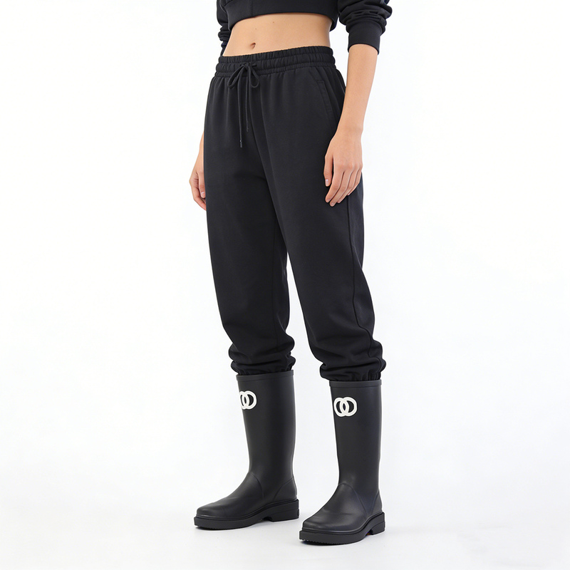 Chanel-Style High-Top Rubber Rain Boots for Outdoor Rainforest Hiking, Riding, and Music Festival Waterproof Boots