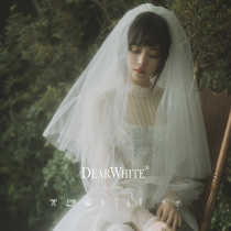 Dear white cloud smoke DearWhite new wedding dress Korean female short bride headdress veil