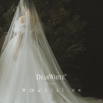 Dear Bai Zhengpin 《 Cloud Fog》 Veteran Bride's Wedding Senior Veusson is a super long wedding headdress