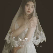Dear White Cloud Night wedding ceremony retro light wedding dress travel female tour short bridal headgear veil