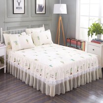  Korean version of lace bed skirt bedspread single piece washed cotton cartoon bed cover quilt cover bedding 1 5m1 8m 2m