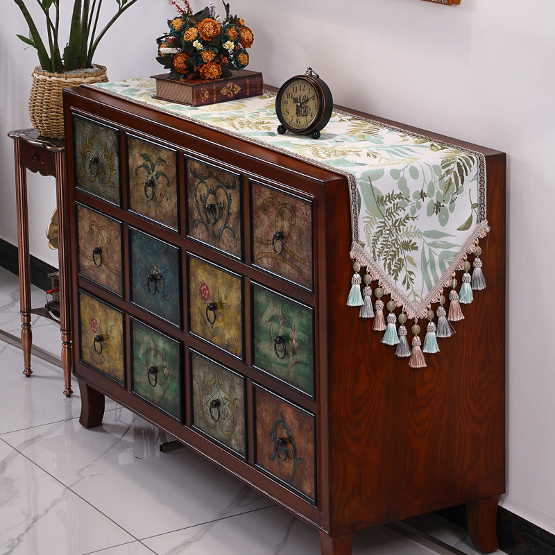 American Table Flag Light Extravaganza Modern Minima High-end Table Cloth Strip TV Cabinet Geb Dust Dust Field American Countryside