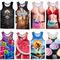 Vest nam in đáy áo thun không tay Phiên bản Hàn Quốc tự tu nam cổ tròn đi biển mồ hôi vest đôi xu hướng nam mặc áo gym