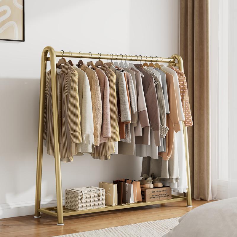 Bedroom Floor-Standing Coat Rack, Cream Style, with Storage, Suitable for Home Use, Extra Thick for Hanging Clothes at Night, Small Clothes Rack