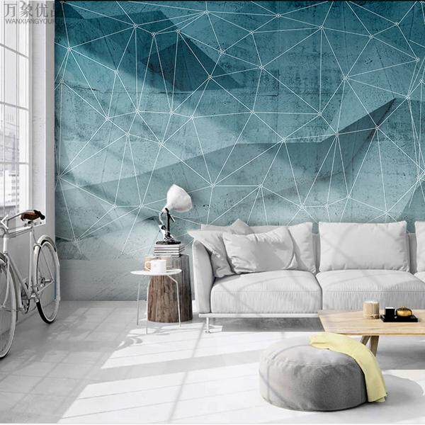 Modern Minimalist Wallpaper Nordic Wallpaper Rock Wall Geometric Lines 3D Solid Pattern Mural Sofa TV Background Wall
